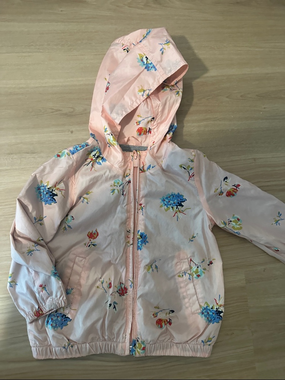 GAP Pink Floral Hooded Rain Jacket